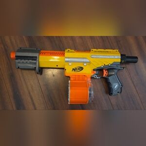NERF Alpha Trooper Yellow and Orange Drum Blaster